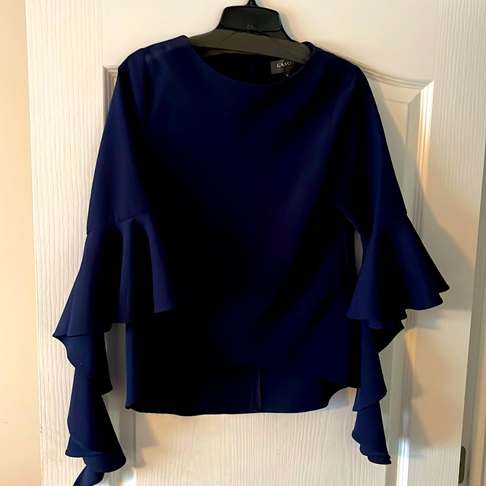 Gracie Navy Blouse